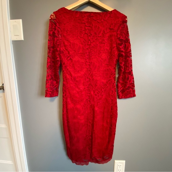 Beautiful Guess Red Lace Bodycon dress - Picture 3 of 3